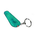 Key Ring, Whistle, & Light - Batteries included - Translucent Green